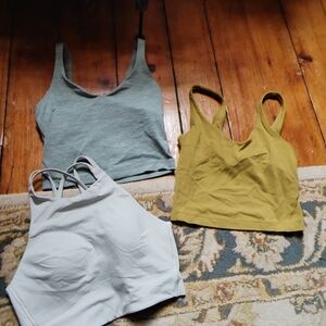 Set of Three Tank Tops in Blue, Yellow, and White